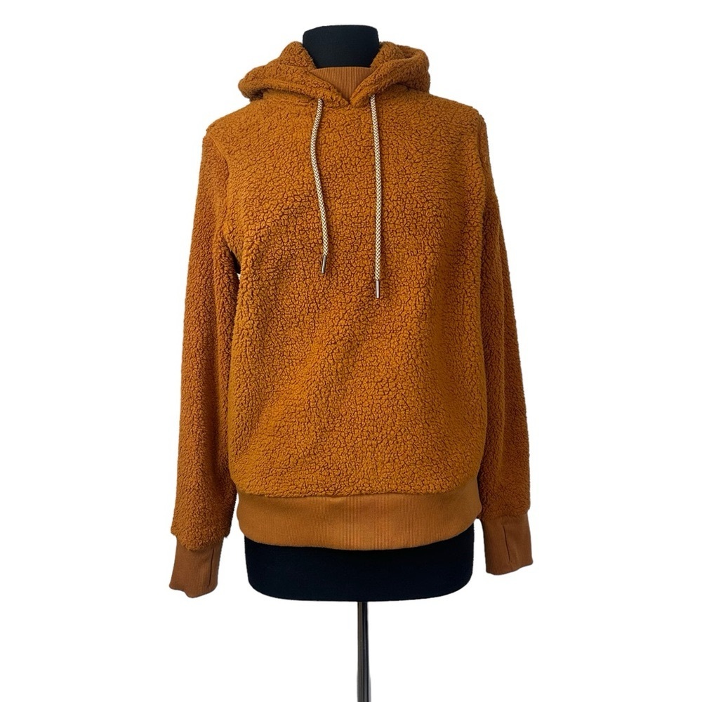 Athleta Tugga Sherpa Hoodie Cattail Brown S